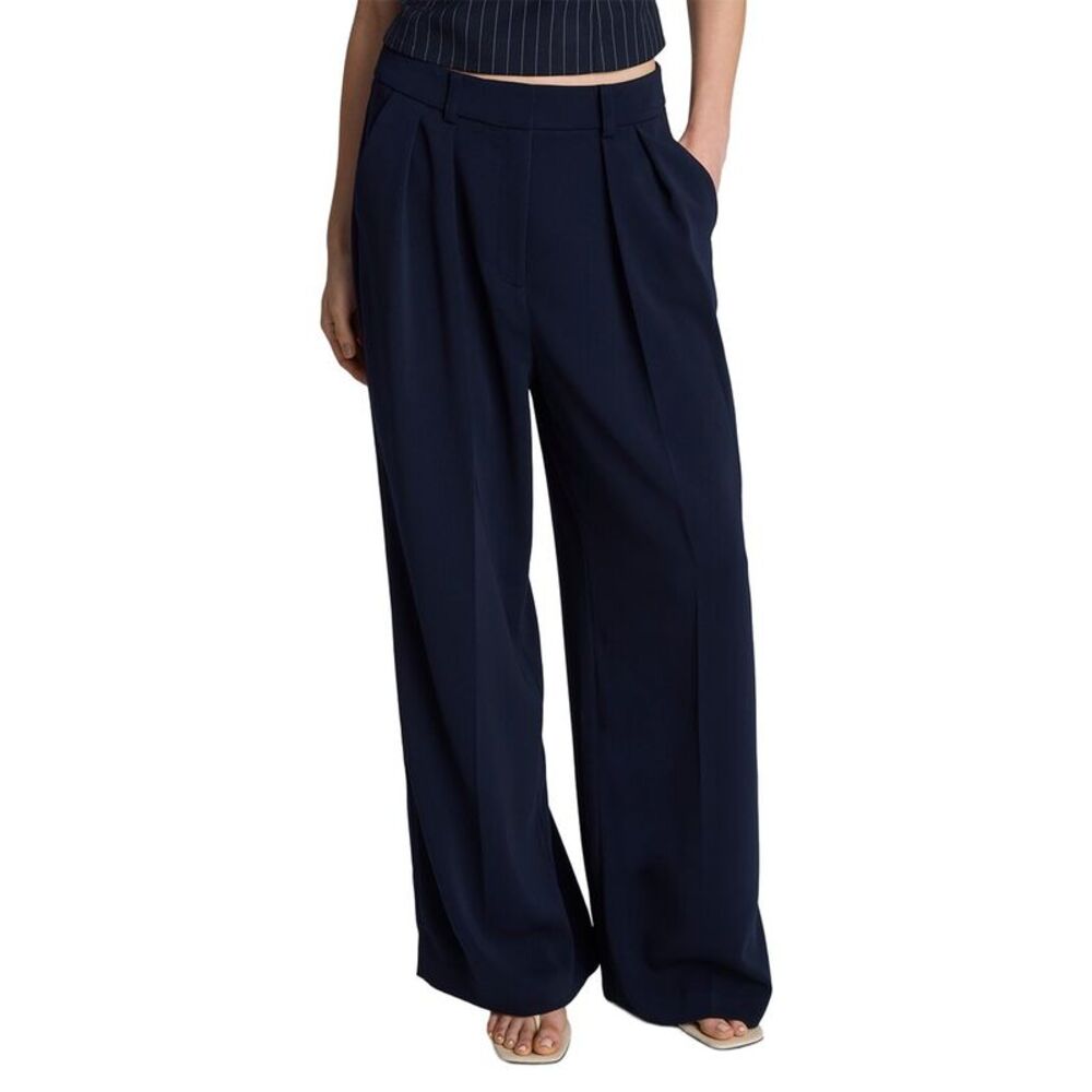 Kenneth Cole Womens High Rise Wide Leg Pant, Blue